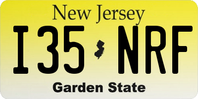 NJ license plate I35NRF