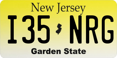 NJ license plate I35NRG