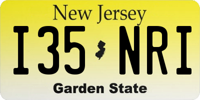 NJ license plate I35NRI