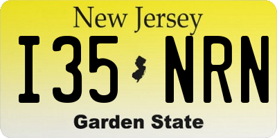 NJ license plate I35NRN