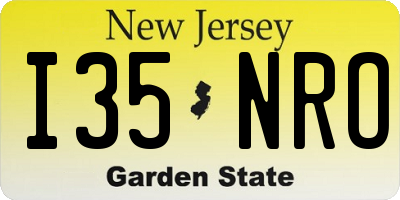 NJ license plate I35NRO
