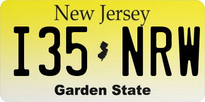 NJ license plate I35NRW