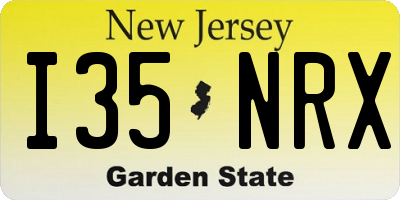 NJ license plate I35NRX