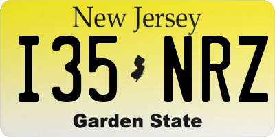NJ license plate I35NRZ
