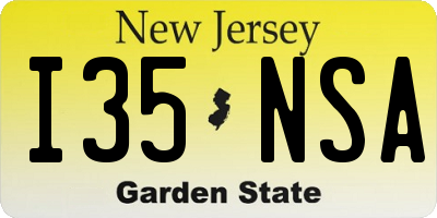 NJ license plate I35NSA