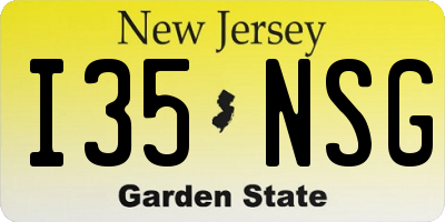 NJ license plate I35NSG