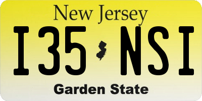 NJ license plate I35NSI