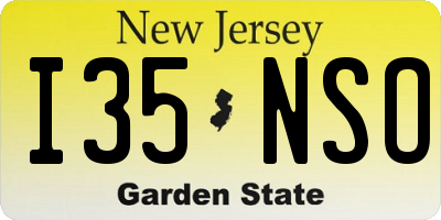 NJ license plate I35NSO
