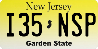 NJ license plate I35NSP