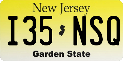 NJ license plate I35NSQ