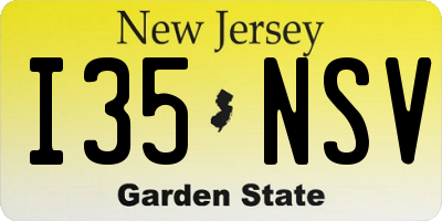 NJ license plate I35NSV