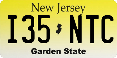 NJ license plate I35NTC
