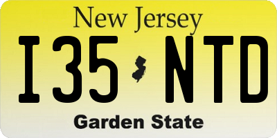 NJ license plate I35NTD