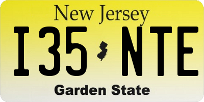 NJ license plate I35NTE