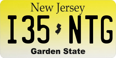 NJ license plate I35NTG