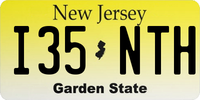 NJ license plate I35NTH