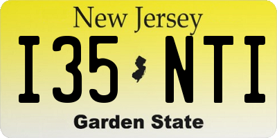 NJ license plate I35NTI