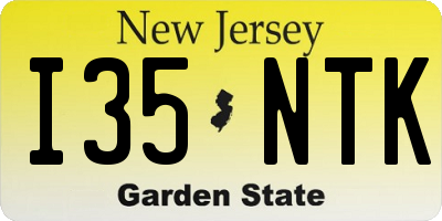 NJ license plate I35NTK
