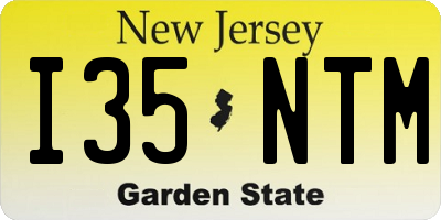 NJ license plate I35NTM