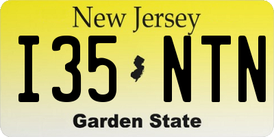 NJ license plate I35NTN