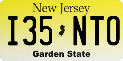NJ license plate I35NTO