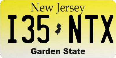 NJ license plate I35NTX