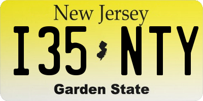 NJ license plate I35NTY