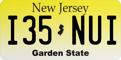 NJ license plate I35NUI