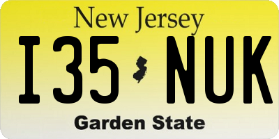 NJ license plate I35NUK