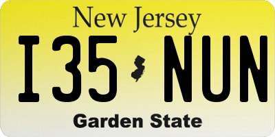 NJ license plate I35NUN