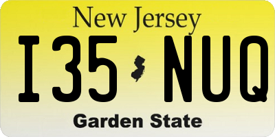 NJ license plate I35NUQ