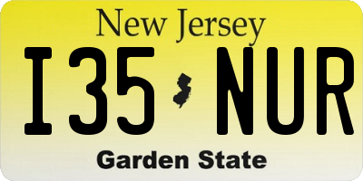 NJ license plate I35NUR