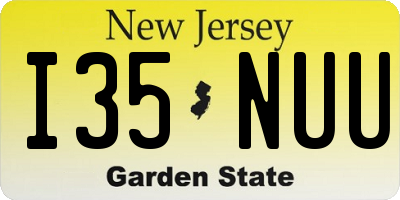 NJ license plate I35NUU