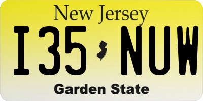 NJ license plate I35NUW