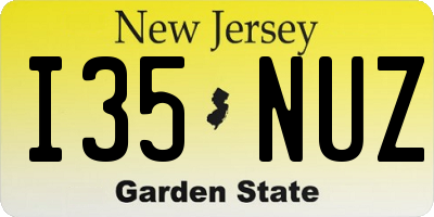 NJ license plate I35NUZ