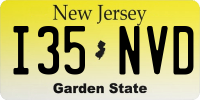 NJ license plate I35NVD