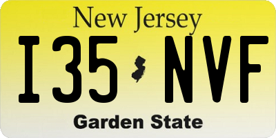 NJ license plate I35NVF