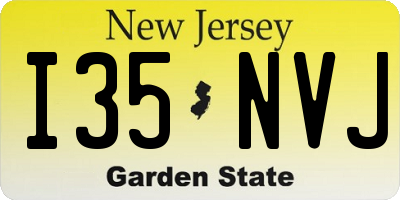 NJ license plate I35NVJ