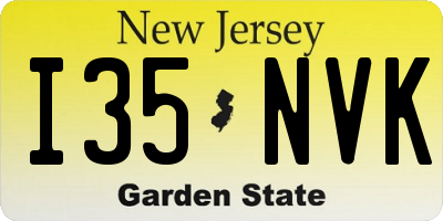 NJ license plate I35NVK