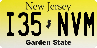 NJ license plate I35NVM