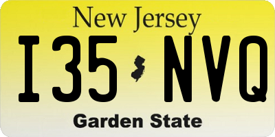 NJ license plate I35NVQ