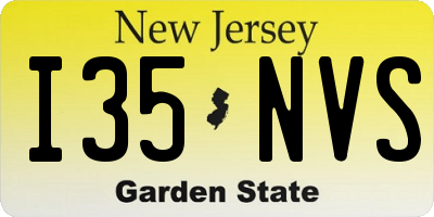 NJ license plate I35NVS
