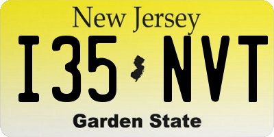 NJ license plate I35NVT