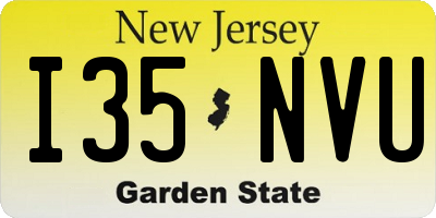 NJ license plate I35NVU