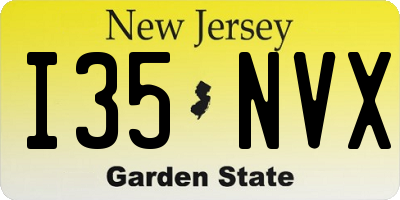 NJ license plate I35NVX