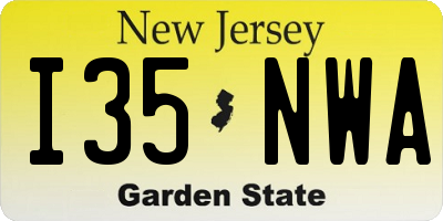 NJ license plate I35NWA