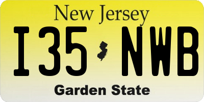 NJ license plate I35NWB