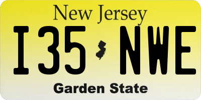 NJ license plate I35NWE