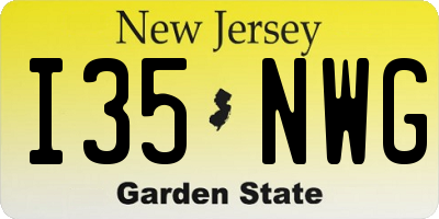 NJ license plate I35NWG