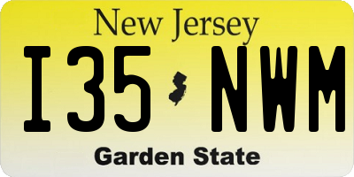 NJ license plate I35NWM